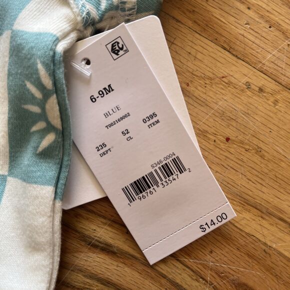 Grayson Mini 6-9 Mo Teal And Cream 2 Piece Short Set NWT - Picture 2 of 4